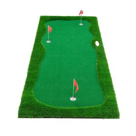 Golf Putting Green, Golf Training Mat With High-quality Turf, 3 Holes, 3 Flags And Cups For Indoor Outdoor (Option: 12x5)