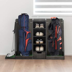 Wooden Golf Bag Organizer And Storage Rack (Option: Gray)